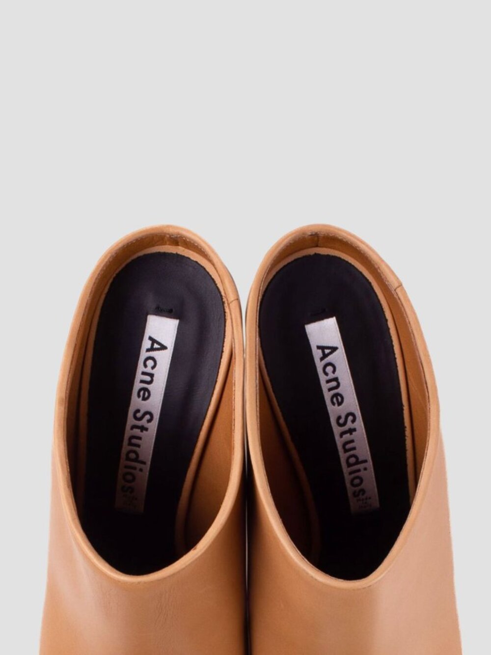 ACNE STUDIOS S/S 2015 FLOR Tan Faux Bamboo Heel Leather Mules - Picture 7 of 8